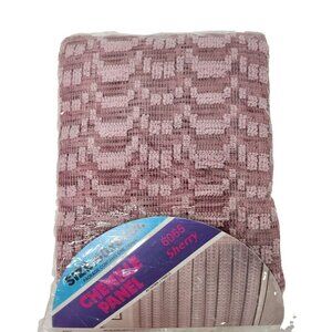 Vintage Chenille Lace Curtain Pink Window Panel Drape Window Treatment 60"x81"